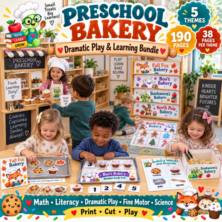 Preschool Bakery — all 5 themes in one set